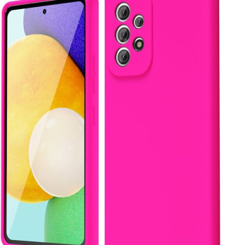 Θήκη Πλάτης Σιλικόνης Απλή για Galaxy A52 - Χρώμα: Φούξια