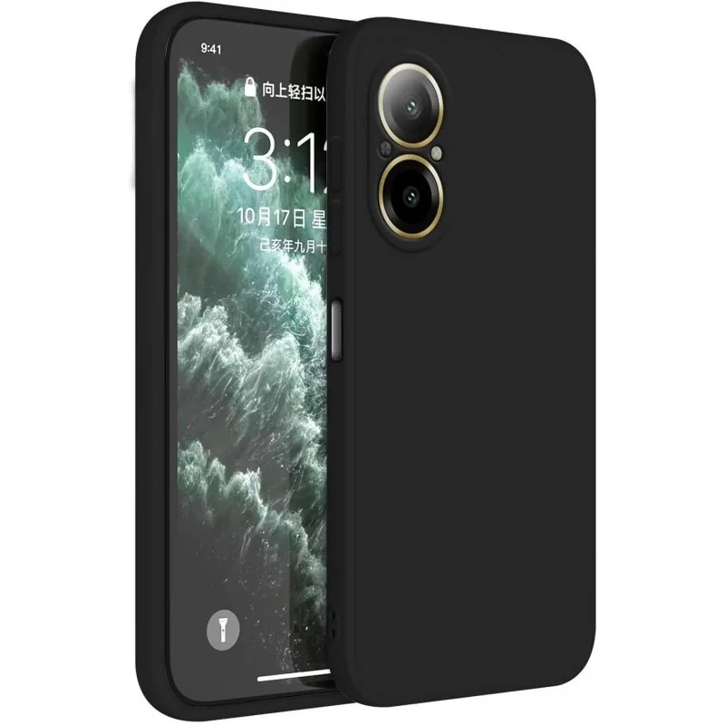 Θήκη Πλάτης Σιλικόνης Απλή για Oppo A58/A78 - Χρώμα: Μαύρο