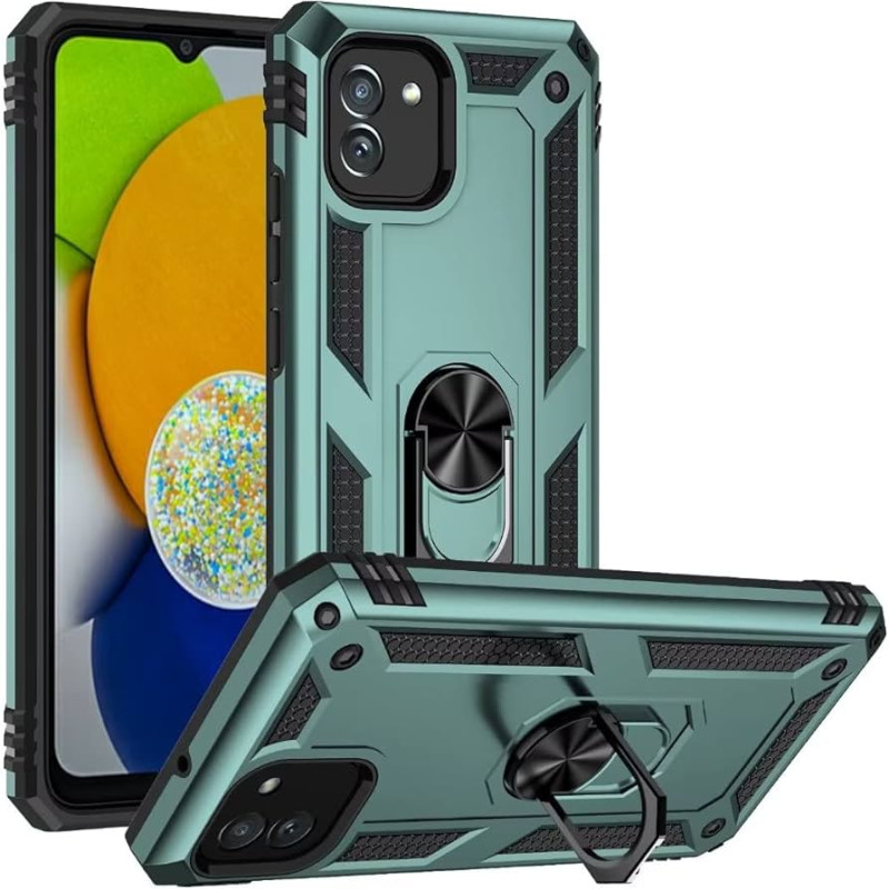 Σκληρή Θήκη Πλάτης Armor με Βάση Στήριξης για Xiaomi Redmi A1/Redmi A2 - Χρώμα: Σκούρο Πράσινο