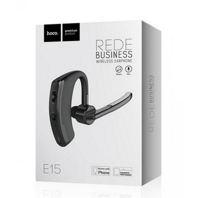 Hoco E15 Ασύρματο Bluetooth Ακουστικό In-Ear HandsFree - Χρώμα: Μαύρο