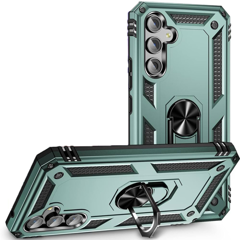 Σκληρή Θήκη Πλάτης Armor με Βάση Στήριξης για Samsung Galaxy A54 - Χρώμα: Σκούρο Πράσινο