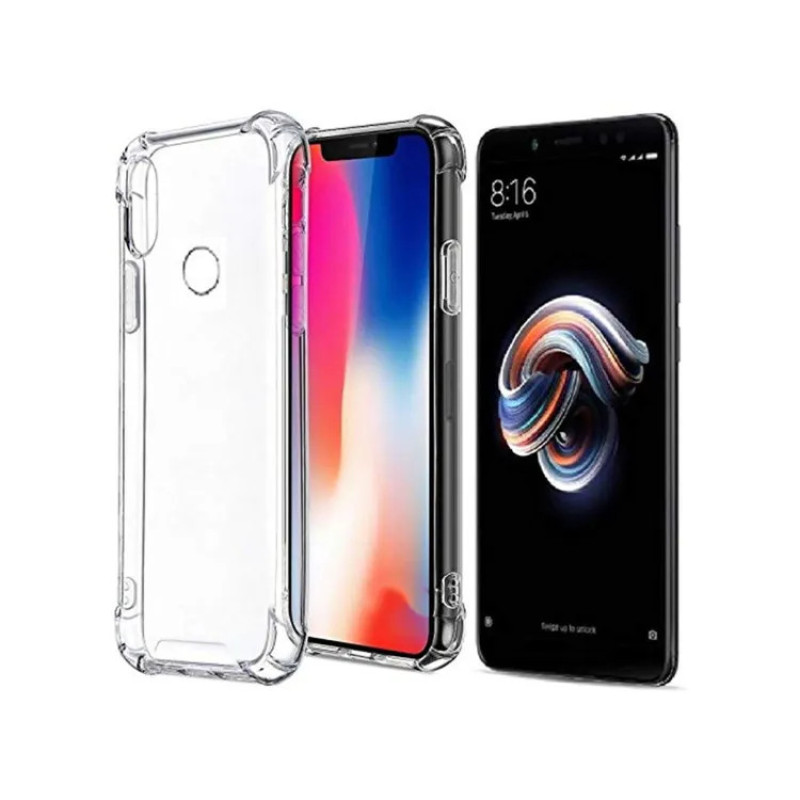 Θήκη Πλάτης Σιλικόνης Anti Shock για Xiaomi Redmi Note 5 - Χρώμα: Διάφανο