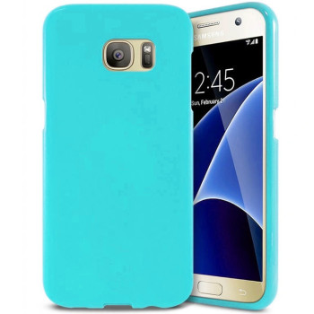 Θήκη Πλάτης Σιλικόνης Απλή για Samsung Galaxy S7 - Χρώμα: Γαλάζιο