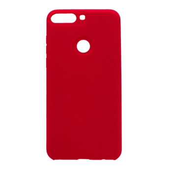 Θήκη Πλάτης Σιλικόνης Απλή για Huawei Y7 2018 - Χρώμα: Κόκκινο