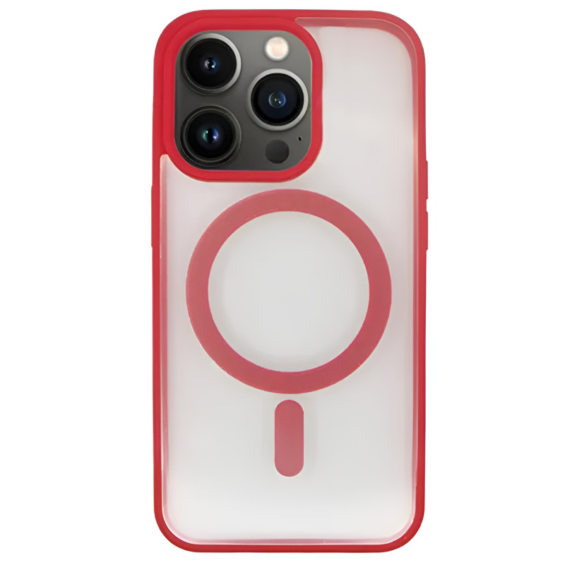 Θήκη Πλάτης Σιλικόνης Magsafe με τζαμάκι προστασίας κάμερας για Apple iPhone 16 Pro Max - Χρώμα: Κόκκινο