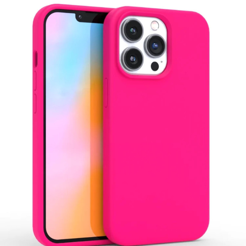 Θήκη Πλάτης Σιλικόνης Απλή για Apple iPhone 13 Pro - Χρώμα: Φούξια