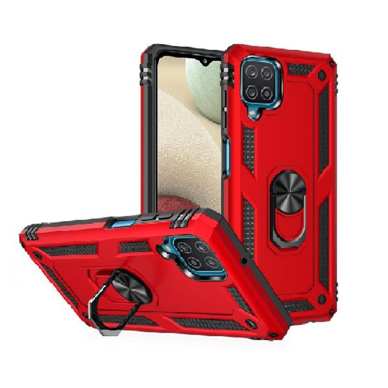 Σκληρή Θήκη Πλάτης Motomo με Δαχτυλίδι για Samsung Galaxy A22 4G - Χρώμα: Κόκκινο