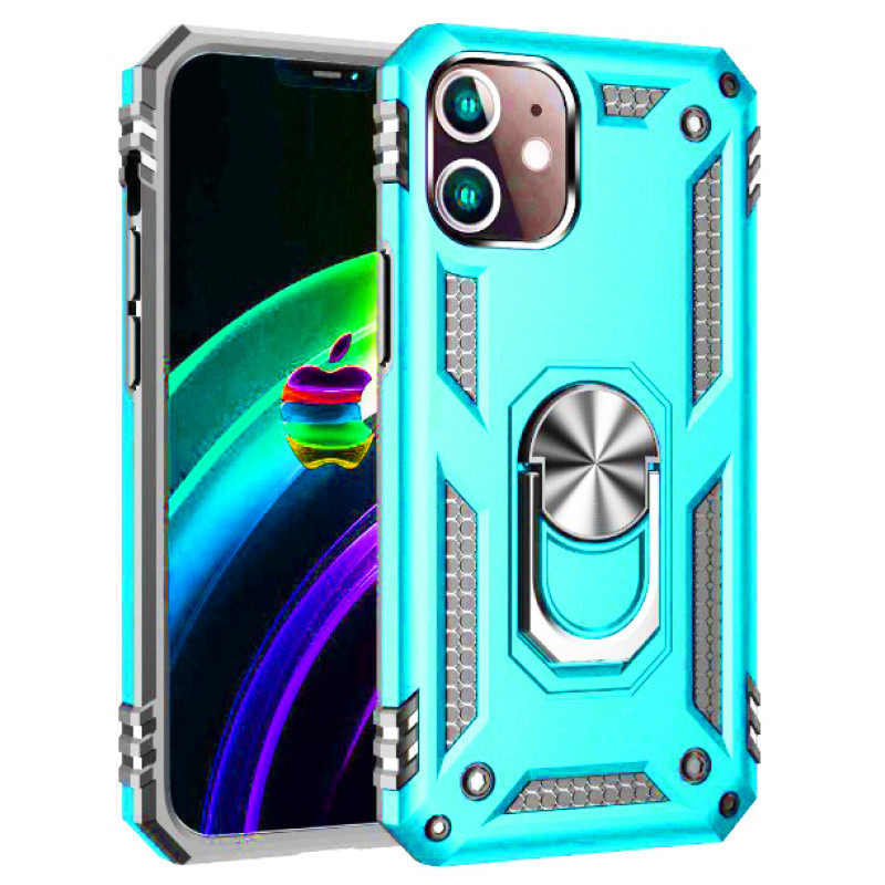 Σκληρή Θήκη Πλάτης Armor με Βάση Στήριξης για iPhone 12 Mini - Χρώμα: Τιρκουάζ