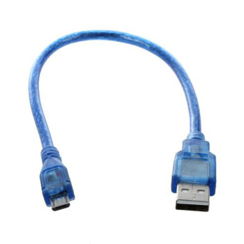 Καλώδιο USB-A Male σε Micro USB Male 25cm - Χρώμα: Μπλε