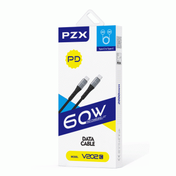 PZX V202C Καλώδιο Φόρτισης & Μεταφοράς Δεδομένων Type-C σε Type-C PD60W 2m - Χρώμα: Μαύρο PZX V202C Καλώδιο Φόρτισης & Μεταφοράς Δεδομένων Type-C σε Type-C PD60W 2m - Χρώμα: Μαύρο