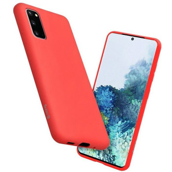 Θήκη Πλάτης Σιλικόνης Απλή για Samsung Galaxy S20 - Χρώμα: Κόκκινο
