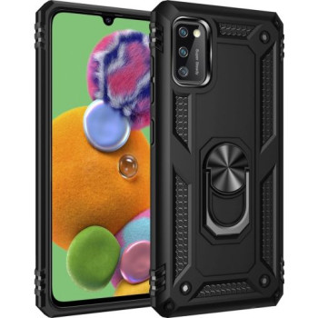 Σκληρή Θήκη Πλάτης Armor με Βάση Στήριξης για Samsung Galaxy A41 - Χρώμα: Μαύρο