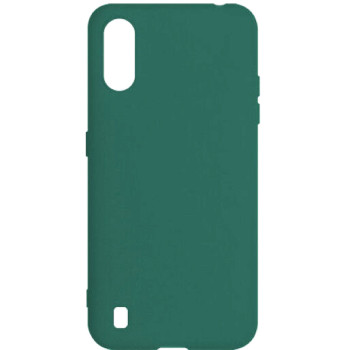 Θήκη Πλάτης Σιλικόνης Απλή για Samsung Galaxy A01 - Χρώμα: Σκούρο Πράσινο