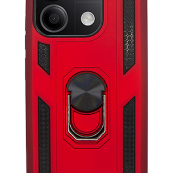 Σκληρή Θήκη Πλάτης Armor με Βάση Στήριξης για Xiaomi Redmi 13C / Poco C65 - Χρώμα: Κόκκινο