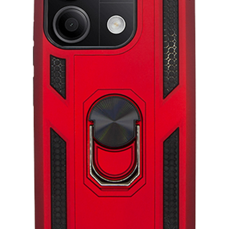 Σκληρή Θήκη Πλάτης Armor με Βάση Στήριξης για Xiaomi Redmi 13C / Poco C65 - Χρώμα: Κόκκινο