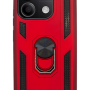 Σκληρή Θήκη Πλάτης Armor με Βάση Στήριξης για Xiaomi Redmi 13C / Poco C65 - Χρώμα: Κόκκινο