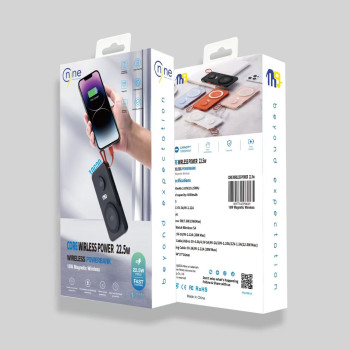 NINE Core Wireless Power Bank 22.5W Γρήγορης Φόρτισης & 15W Magsafe 10000mAh - Χρώμα: Μαύρο