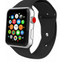 Smoothband Λουράκι Σιλικόνης με Pin για Apple Watch 42 / 44 / 45 / 49mm - Χρώμα: Μαύρο