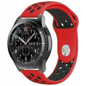 Smoothband Λουράκι Σιλικόνης με Pin & για Apple Watch 38 / 40mm - Χρώμα: Κόκκινο / Μαύρο