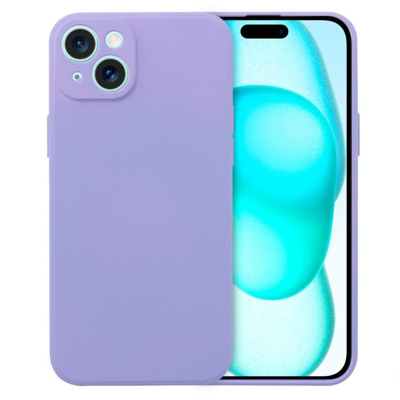 Θήκη Πλάτης Σιλικόνης Soft με Προστασία Κάμερας για Apple iPhone 15 Plus - Χρώμα: Λιλά