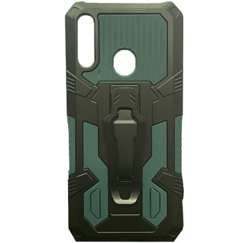 Σκληρή Θήκη Πλάτης Armor με Κλιπ για Samsung Galaxy A02s - Χρώμα: Σκούρο Πράσινο