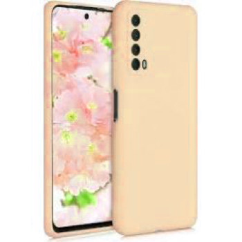 Θήκη Πλάτης Σιλικόνης Απλή για Huawei P Smart 2021 - Χρώμα: Κρέμ