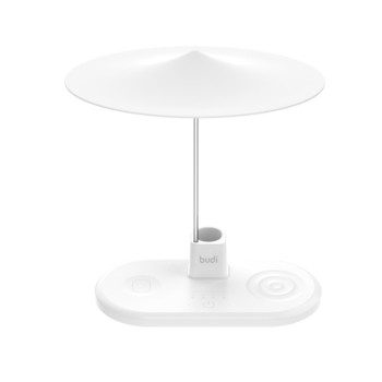 Budi (WL4800W) 20W Ασύρματη Βάση Φόρτισης 2 Ταυτόχρονων Κινητών με Νυχτερινό Φως 3-in-1 - Χρώμα: Λευκό
