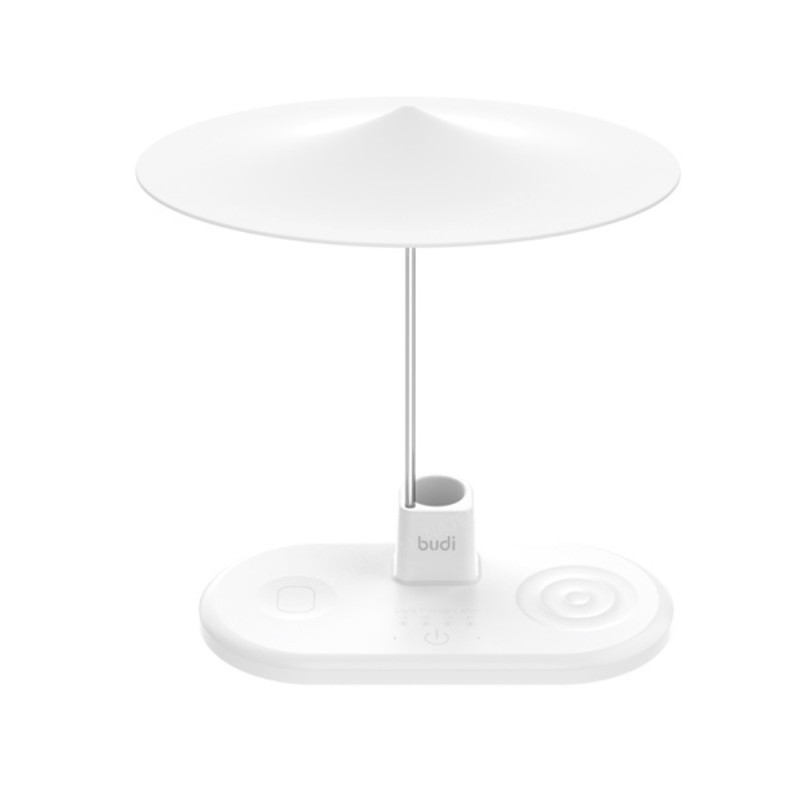 Budi (WL4800W) 20W Ασύρματη Βάση Φόρτισης 2 Ταυτόχρονων Κινητών με Νυχτερινό Φως 3-in-1 - Χρώμα: Λευκό