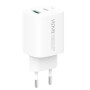 VIDVIE PLE248T PD 20W Φορτιστής με 1 Θύρες USB-A & 1 Θύρες USB-C & Καλώδιο USB-A σε Type-C - Χρώμα: Λευκό