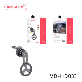 VEN-DENS VD-HD033 Περιστρεφόμενη 360° Βάση Κινητού Αυτοκινήτου με Μεταλλικό Κλιπ για Αεραγωγό - Χρώμα: Μαύρο