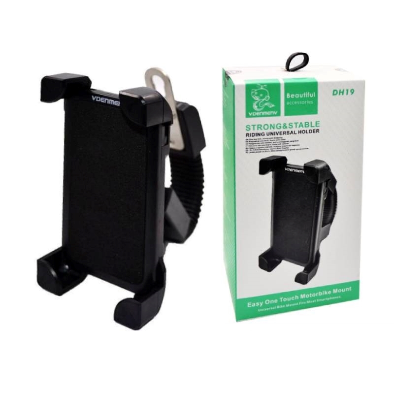 VDENMENV DH19 Βάση Κινητού Μοτοσυκλέτας / Μηχανής για τον Καθρέπτη - Χρώμα: Μαύρο