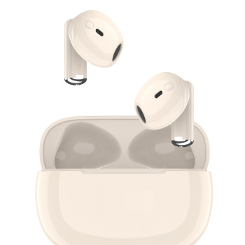 TUQIN QW17 Airpods Ασύρματα Bluetooth Ακουστικά με Αντοχή στον Ιδρώτα & Θήκη Φόρτισης - Χρώμα: Μπεζ