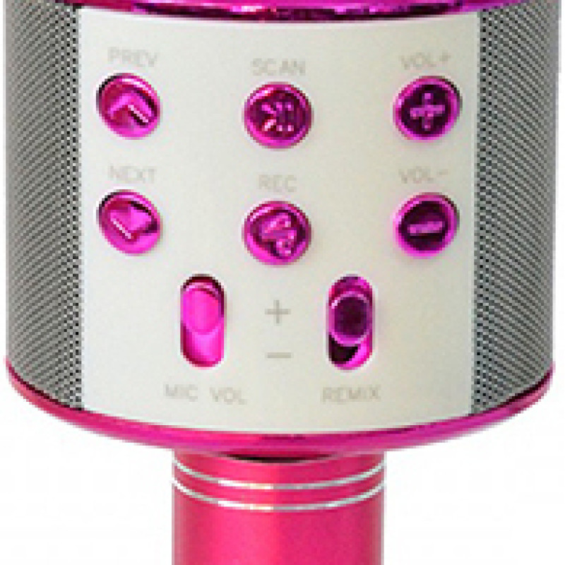 Ασύρματο Μικρόφωνο WS-858 Wireless Bluetooth Karaoke Handheld Microphone USB KTV Player Bluetooth Mic Speaker Record Music - Χρώμα: Φούξια