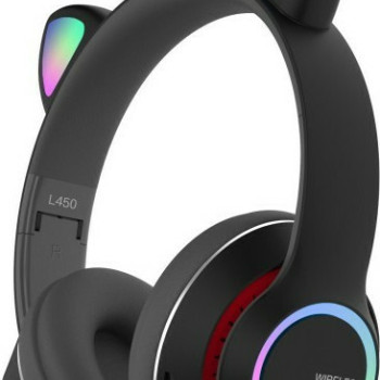 Ασύρματα / Ενσύρματα Bluetooth Ακουστικά CAT LED RGB L450 - Χρώμα: Μαύρο Ασύρματα / Ενσύρματα Bluetooth Ακουστικά CAT LED RGB L450 - Χρώμα: Μαύρο