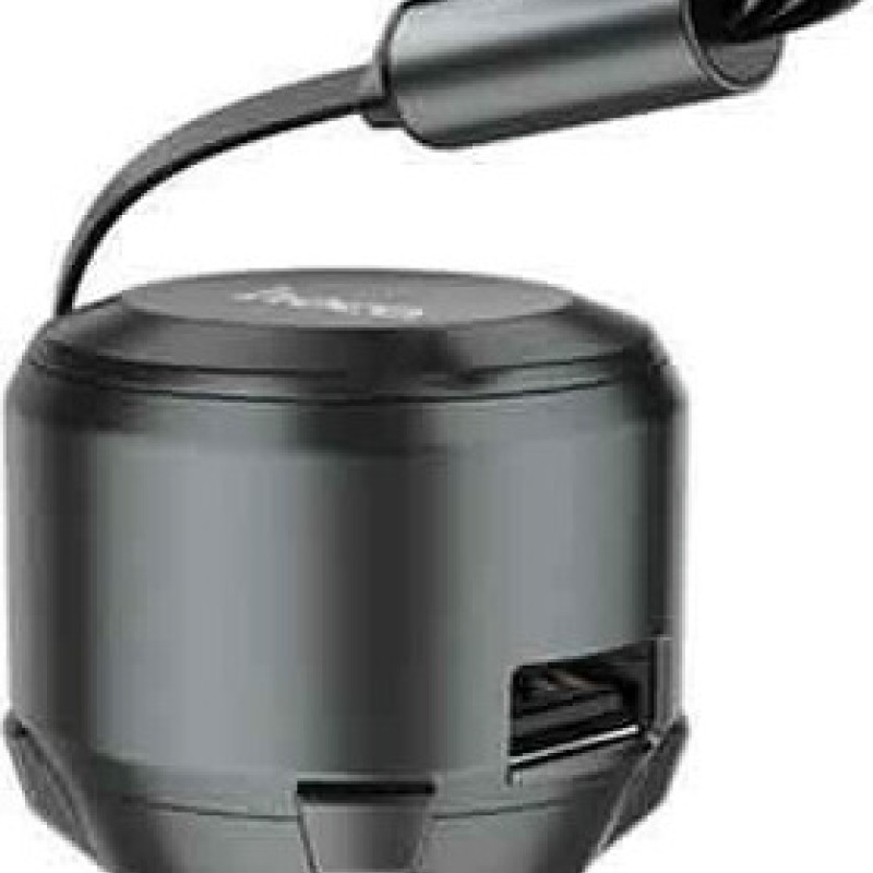 Hoco S27 Φορτιστής Αυτοκινήτου Tributo Συνολικής Έντασης 2.4A με Θύρα USB και Καλώδιο 3 in 1 Micro-USB / Type-C / Lighting Χρώμα: Ασημί