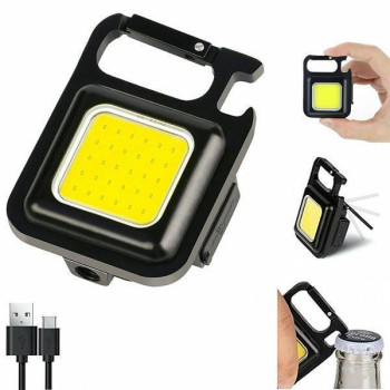 Επαναφορτιζόμενος Μίνι Φακός Μπρελόκ & Ανοιχτήρι 930 - Χρώμα: Μαύρο