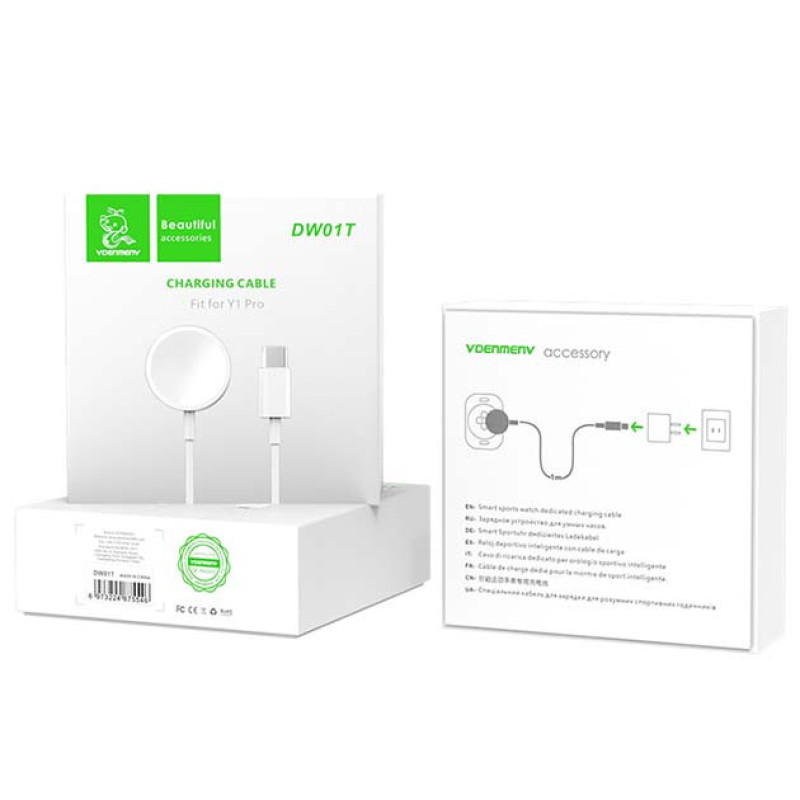 VDENMENV DW01T Ασύρματος Φορτιστής με Καλώδιο Type-C για Apple Watch Ρολόι – Χρώμα: Λευκό