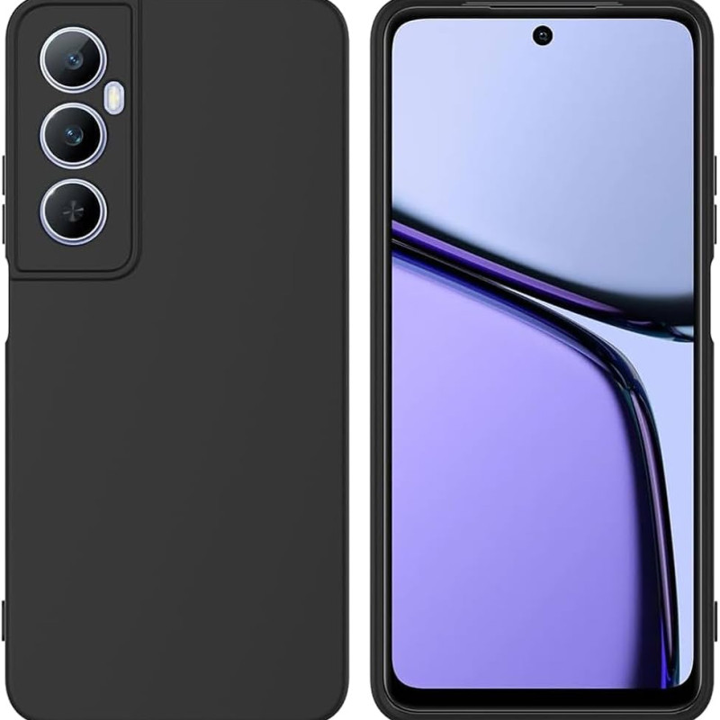 Θήκη Πλάτης Σιλικόνης Απλή για Realme C65 - Χρώμα: Μαύρο