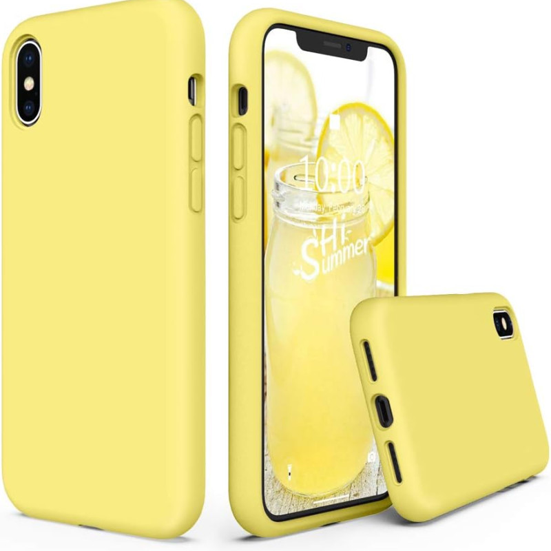 Θήκη Πλάτης Σιλικόνης Soft για Apple iPhone X/XS - Χρώμα: Κίτρινο