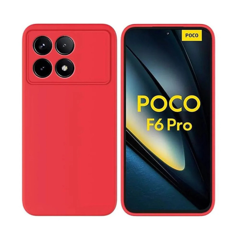 Θήκη Πλάτης Σιλικόνης Soft για Xiaomi Poco F6 Pro - Χρώμα: Κόκκινο