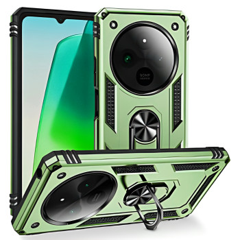 Σκληρή Θήκη Πλάτης Armor με Βάση Στήριξης για Xiaomi Redmi 14C - Χρώμα: Απαλό Πράσινο