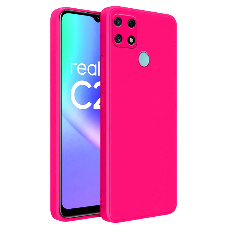 Θήκη Πλάτης Σιλικόνης Soft για Realme C25 - Χρώμα: Φούξια