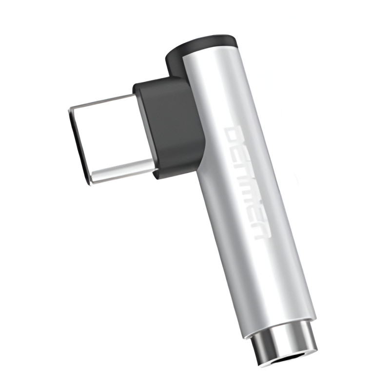 VDENMENV DU03 Μετατροπέας Type-C Male σε Audio Jack 3.5mm Female - Χρώμα: Ασημί