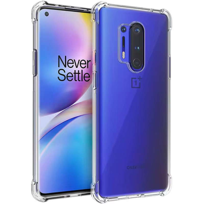 Θήκη Πλάτης Σιλικόνης AntiShock για OnePlus 8 Pro -  Χρώμα: Διάφανο
