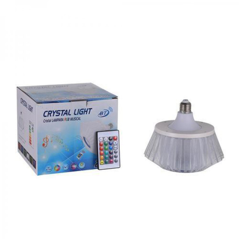 Crystal Bluetooth LED Ηχείο Λάμπα - Χρώμα: Άσπρο