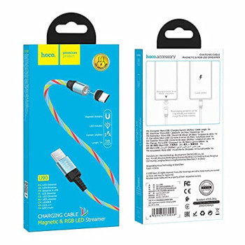 Hoco U90 ''Ingenious Streamer" Καλώδιο USB σε Micro USB - Χρώμα: Μπλε