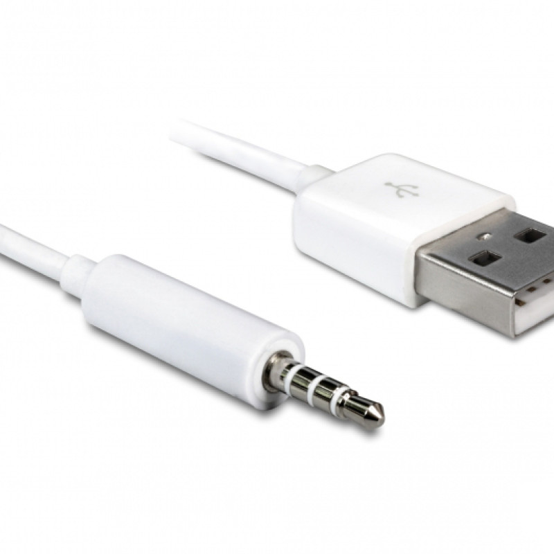 Καλώδιο USB-A Male σε 3.5mm Jack Male 19.5cm - Χρώμα: Άσπρο