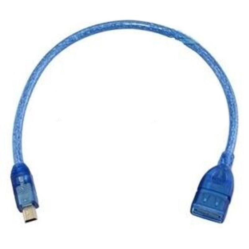 Καλώδιο USB-A Female σε Micro USB Male 25cm - Χρώμα: Μπλε
