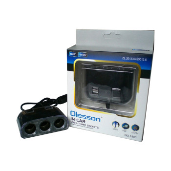 Olesson - InCar USB & Three Sockets no.1506 2 θύρες usb/3 πρίζες αυτοκινήτου