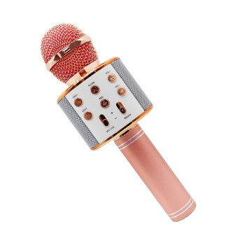 Ασύρματο Μικρόφωνο WS-858 Wireless Bluetooth Karaoke Handheld Microphone USB KTV Player Bluetooth Mic Speaker Record Music - Χρώμα: Ροζ Χρυσό Ασύρματο Μικρόφωνο WS-858 Wireless Bluetooth Karaoke Handheld Microphone USB KTV Player Bluetooth Mic Speaker Record Music - Χρώμα: Ροζ Χρυσό